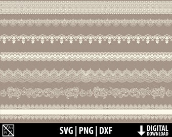 Lace ribbons svg, wedding invitation clipart dxf png, vintage borders graphics, printable cut files, scrapbooking, digital download