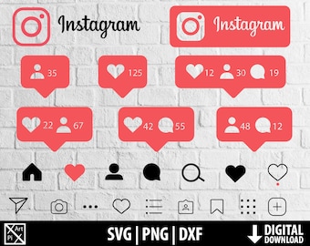 Instagram svg, instagram dxf png, instagram clipart, social media icons, printable cut file cricut, influencer account, digital download