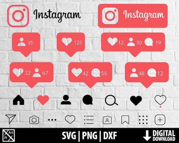 Instagram svg, instagram dxf png, instagram clipart, social media icons, printable cut file cricut, influencer account, digital download
