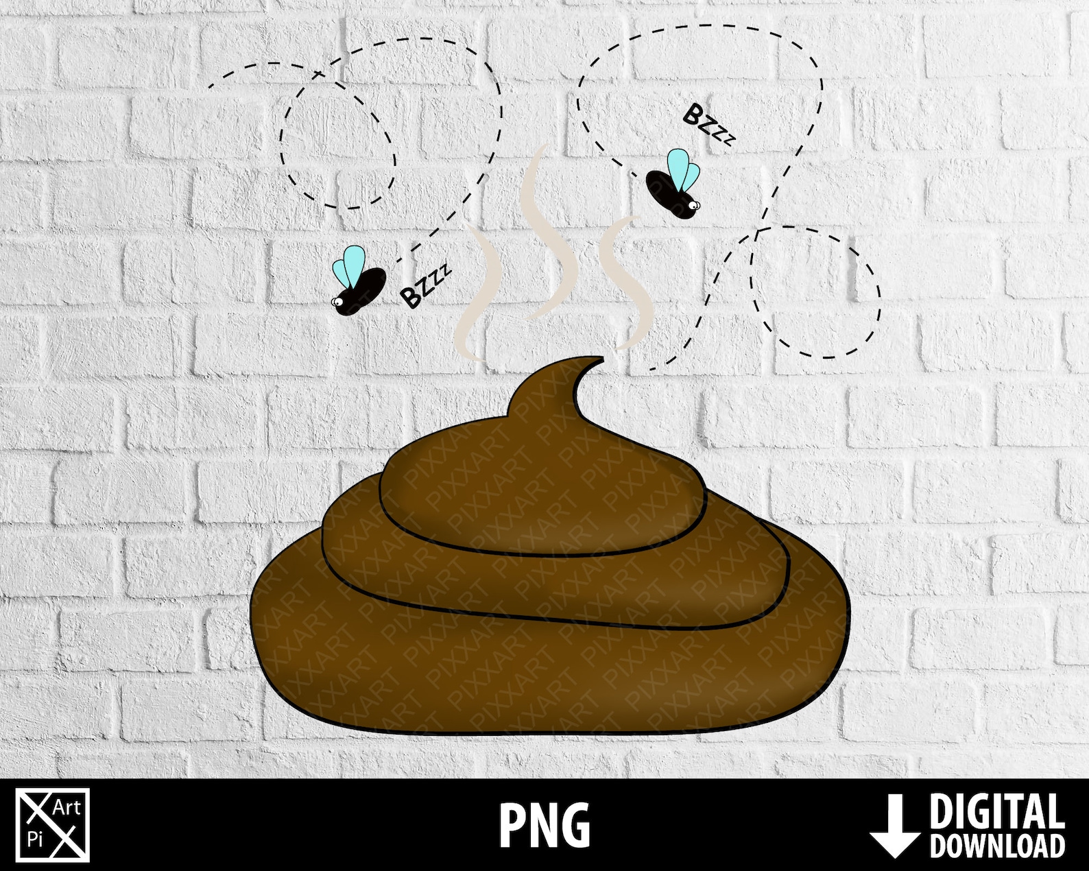 Dog Poop Png Funny Dog Poop Flies Clipart Poop Cartoon Etsy UK