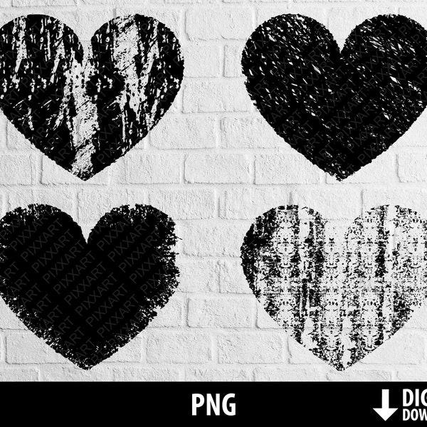 Grunge harten png, noodlijdende hart frames achtergrond png, afdrukbare scrapbooking, sublimatie, digitale instant download, commercieel gebruik