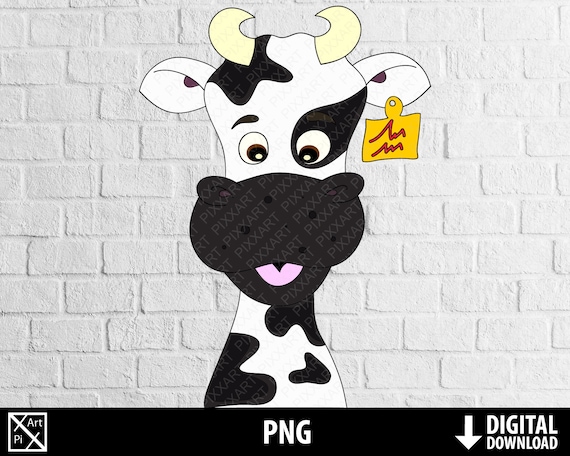 Kuh Png Susse Lustige Kuh Cartoon Clipart Kuh Gesicht Kopf Etsy