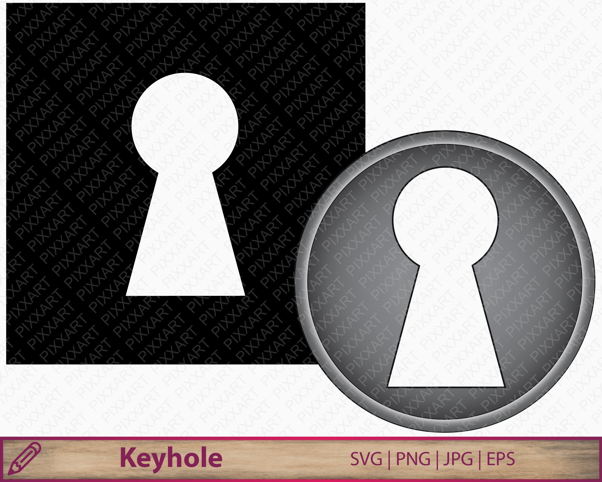 Keyhole svg keyhole png clipart peep hole silhouette | Etsy