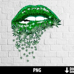 Cannabis Lippen png, Glitzer Lippen Clipart, tropfende Lippen beißen png, Unkraut gemeinsame Marihuana Lipgloss Sublimation, Wärmeübertragung, digitaler Download