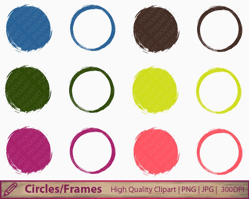 scrapbooking hand drawn scribble grunge frames png jpg 300dpi digital instant download doodle circle clip art Circle frames clipart