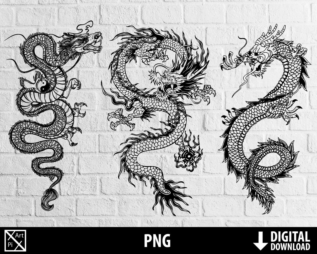 Japanese Dragon Vector Design Tattoo Tshirt Jpg SVG PDF  Etsy