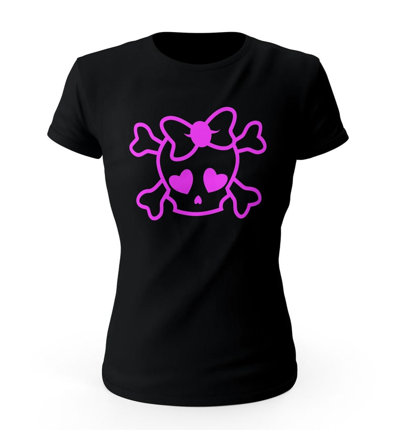 Download Girly skull svg cute pink emo skull bow clipart png jpg | Etsy