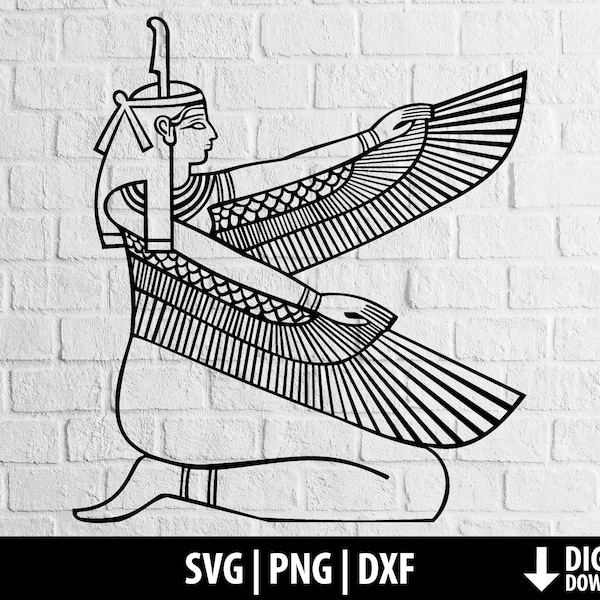 Egypt svg, egyptian goddess svg, maat clipart, ancient png dxf, printable cut file cricut silhouette sublimation digital download