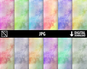 Grunge watercolor printable digital paper, canvas water color rainbow paper, scrapbooking paper, instant download, card making, jpg 300dpi