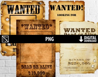 Wanted Poster Etsy
