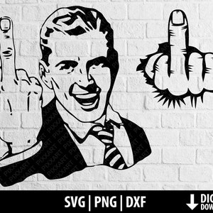 Środkowy palec svg dxf, clipart palca, przerzucanie ptaka png, plik do druku cricut, sublimacja, sylwetka, pobieranie cyfrowe