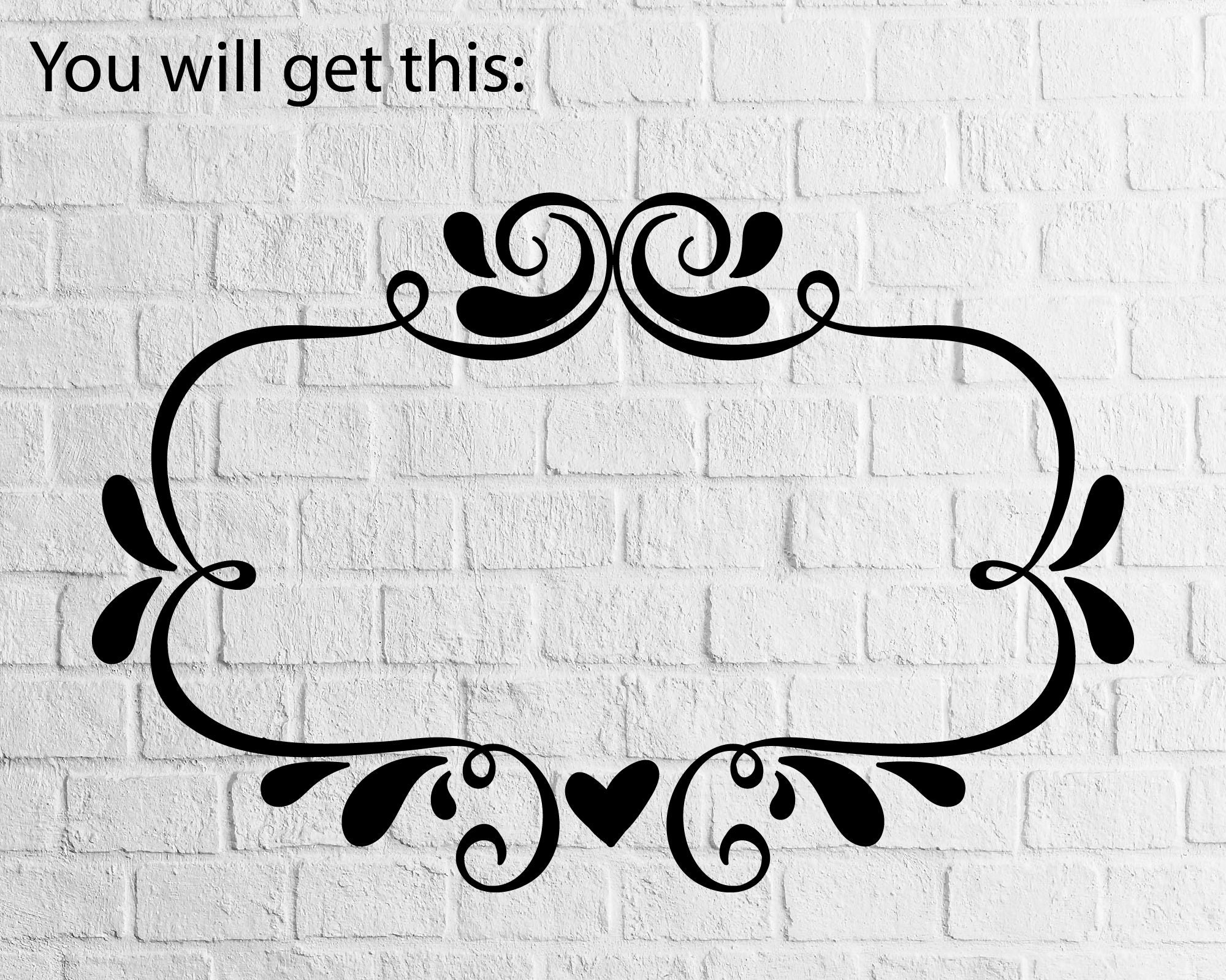 Liebe Rahmen Svg Dxf Png benutzerdefinierte Herz Clipart Etsy