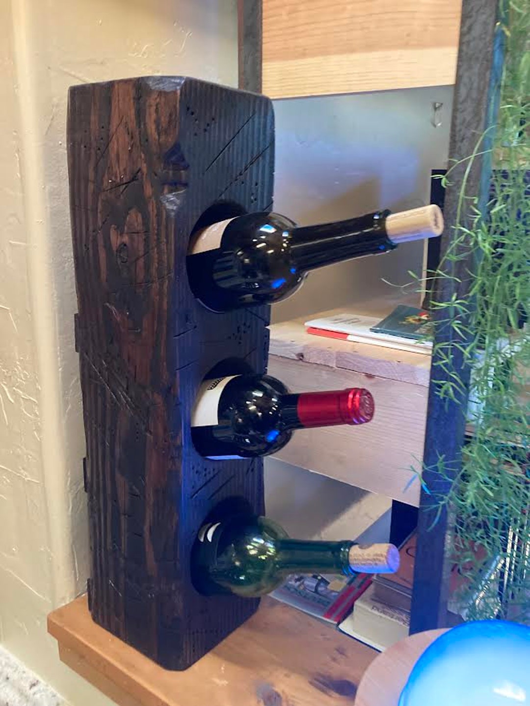 Distressed Wood Wine Rack - Etsy