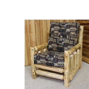 Hidden Lake Hand Peeled Cedar  Log Lounge Chair - CHP5001