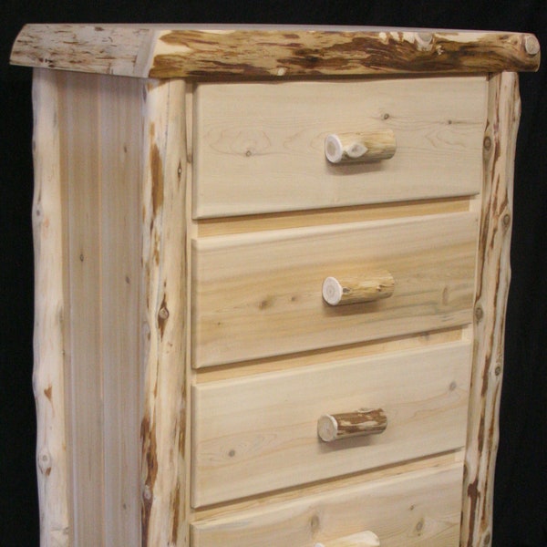 Alpine Hand Peeled Cedar Log 5 Drawer Chest - AHP5DC