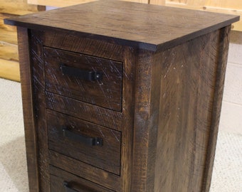 Rustic Farmhouse 3 Drawer Nightstand - RF1003