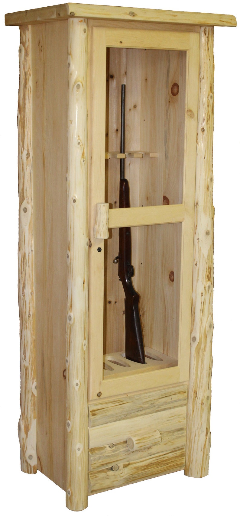 Rustic Cedar Log 6 Gun Cabinet CHP5022 image 2