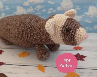 Ferret Crochet Pattern - PATTERN ONLY. Amigurumi ferret pattern, ferret crochet pattern, ferret gift