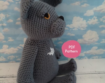 Wzór na szydełkowanie psa Frenchie - TYLKO WZÓR. Wzór na psa Amigurumi, wzór na szydełkowanie buldoga francuskiego, prezent dla buldoga francuskiego