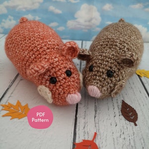 Hamsters Crochet Pattern - PATTERN ONLY. Amigurumi hamster pattern, hamster crochet pattern, hamster gift