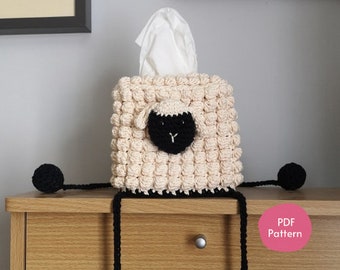 Sheep tissue box cover Crochet Pattern - PATTERN ONLY. Sheep crochet pattern, sheep gift, housewarming gift, farm nursery decor