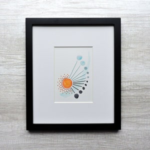 FRAMED Abstract Watercolor Embroidery Art // Improvisation 3 / Watercolor Painting / Embroidery on Paper / Mixed Media image 2