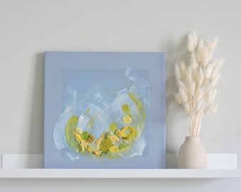 Satisfied: In Wonder // Modern Embroidery Art / Abstract Textile Wall Art / Contemporary Home Decor