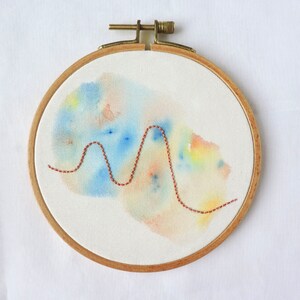 Watercolor Embroidery Hoop Art - 5 inch // Swift Path 1