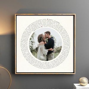 First dance wedding gift, Anniversary gift for husband, Personalized Song Lyrics wall art, Anniversary gift for wife, DIGITAL #57