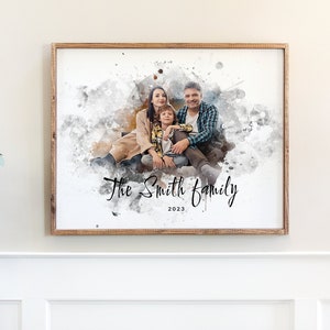 Family portrait from photo, Family portrait painting from photo, Christmas Family Gift, Personalized illustration, Gift idea 112 image 1