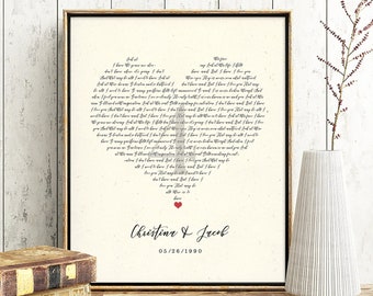 Fourth Anniversary gift, 4th Anniversary gift for him, First Dance Song Lyrics Wall Art, Fourth Anniversary Gift for wife, Wedding Song #84