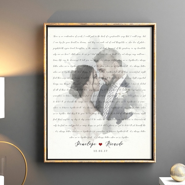 First Dance Anniversary Lyrics Art, Wedding Song Lyrics Art, 1 Anniversary Gift , Paper Wedding Gift for him, Regalo de Aniversario #05