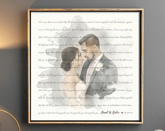 Personalized First Anniversary Gift Idea, First dance art wedding gift, Song Lyrics Wall Art, Anniversary Gift, Regalo de Aniversario #90