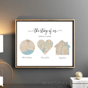Het verhaal van ons tot nu toe, Hello I do First Home, Met Married First Home-kaart, kaartkunst Ons verhaal, kaartkunstdruk, gepersonaliseerd kaartcadeau, #117