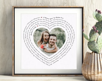 Boyfriend gift anniversary, Girlfriend anniversary gift, Personalized Song Lyrics wall art, Last minute anniversary gifts, DOWNLOAD #54