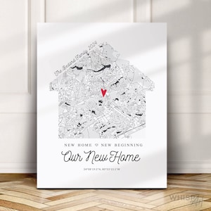 Our New Home custom map, Custom map for a new home, Housewarming Gift for couple, New House Map, Personalized map for new homeowners 140 image 1