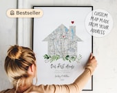 New Home gift, Housewarming Gift for couple, New House Map, First Home Gift idea, Our First Home, Personalized Realtor Gift, DOWNLOAD 41