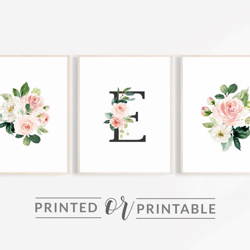 Baby Girl Nursery Wall Decor Monogram Letter Nursery Print Etsy