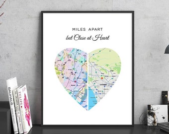 Personalized Heart Map Art Print: Moving Away Gift (Digital Download)