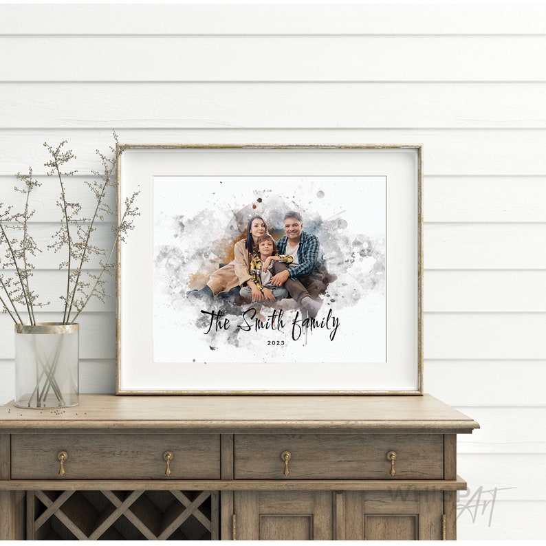 Family portrait from photo, Family portrait painting from photo, Christmas Family Gift, Personalized illustration, Gift idea 112 image 4