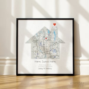 Personalized New Home gift, Housewarming Gift for couple, New House Map, First Home Gift idea, Our First Home, Realtor Gift, DOWNLOAD #38