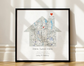 Personalized New Home gift, Housewarming Gift for couple, New House Map, First Home Gift idea, Our First Home, Realtor Gift, DOWNLOAD