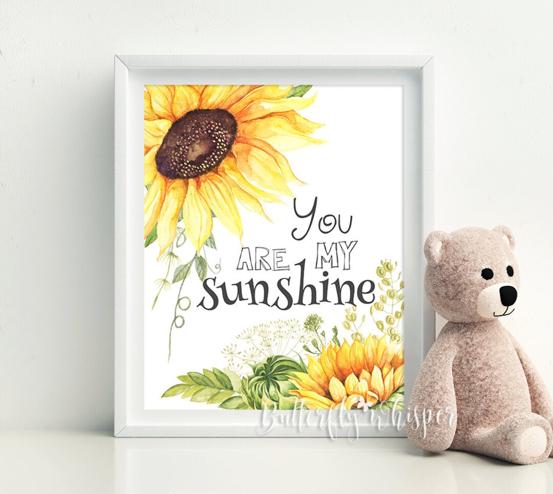 You Are My Sunshine Lyrics Nursery Digital Art Print 