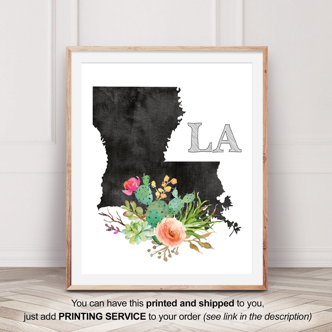 Louisiana State Wall Art American State Home Decor Louisiana Etsy
