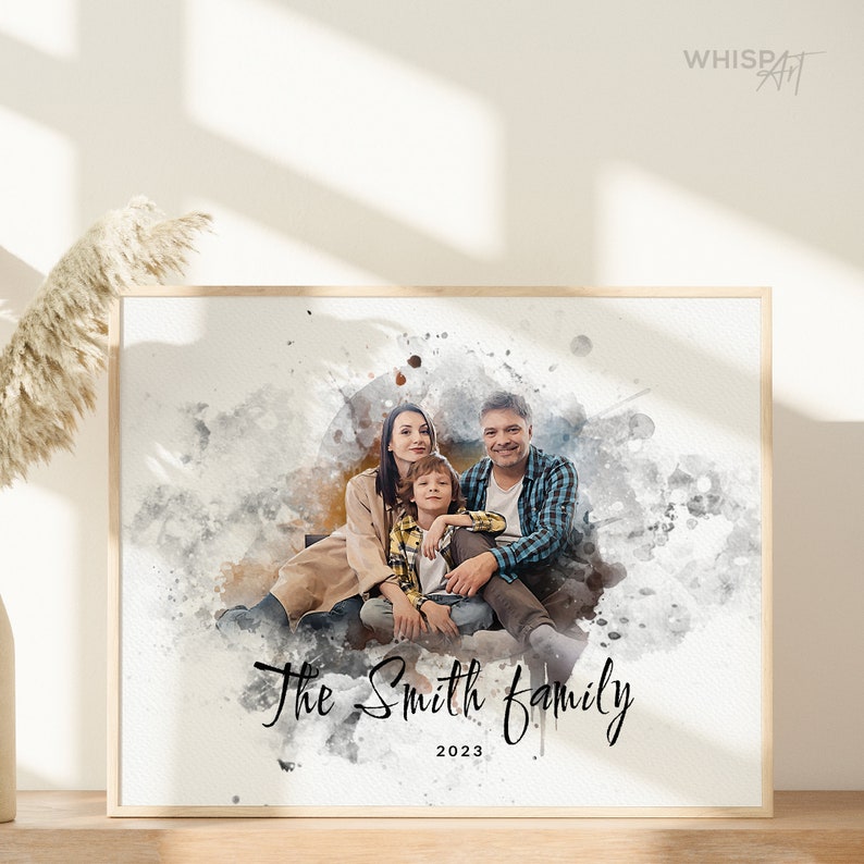 Family portrait from photo, Family portrait painting from photo, Christmas Family Gift, Personalized illustration, Gift idea 112 image 7