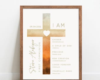 Personalized First Communion Gift for Boy: Christian Keepsake (Digital Download