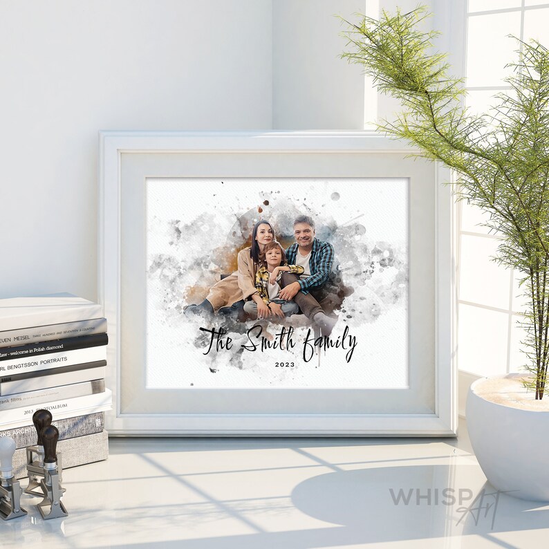 Family portrait from photo, Family portrait painting from photo, Christmas Family Gift, Personalized illustration, Gift idea 112 image 6