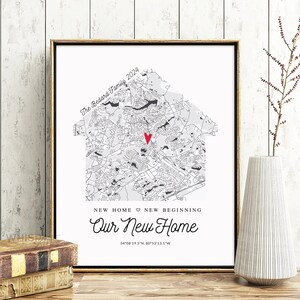 Our New Home custom map, Custom map for a new home, Housewarming Gift for couple, New House Map, Personalized map for new homeowners 140 image 8