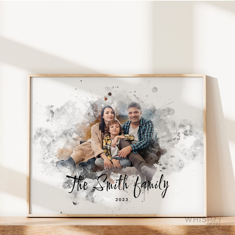 Family portrait from photo, Family portrait painting from photo, Christmas Family Gift, Personalized illustration, Gift idea 112 image 3