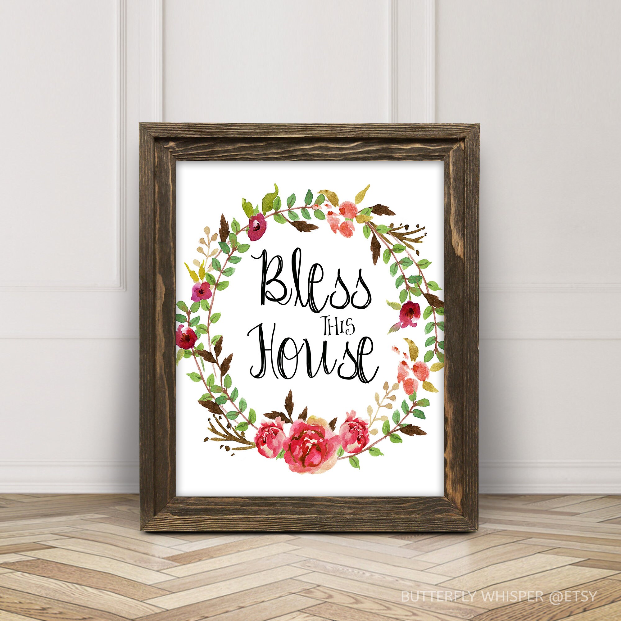 Bless this house sign Framed quotes for the wall Canvas Etsy
